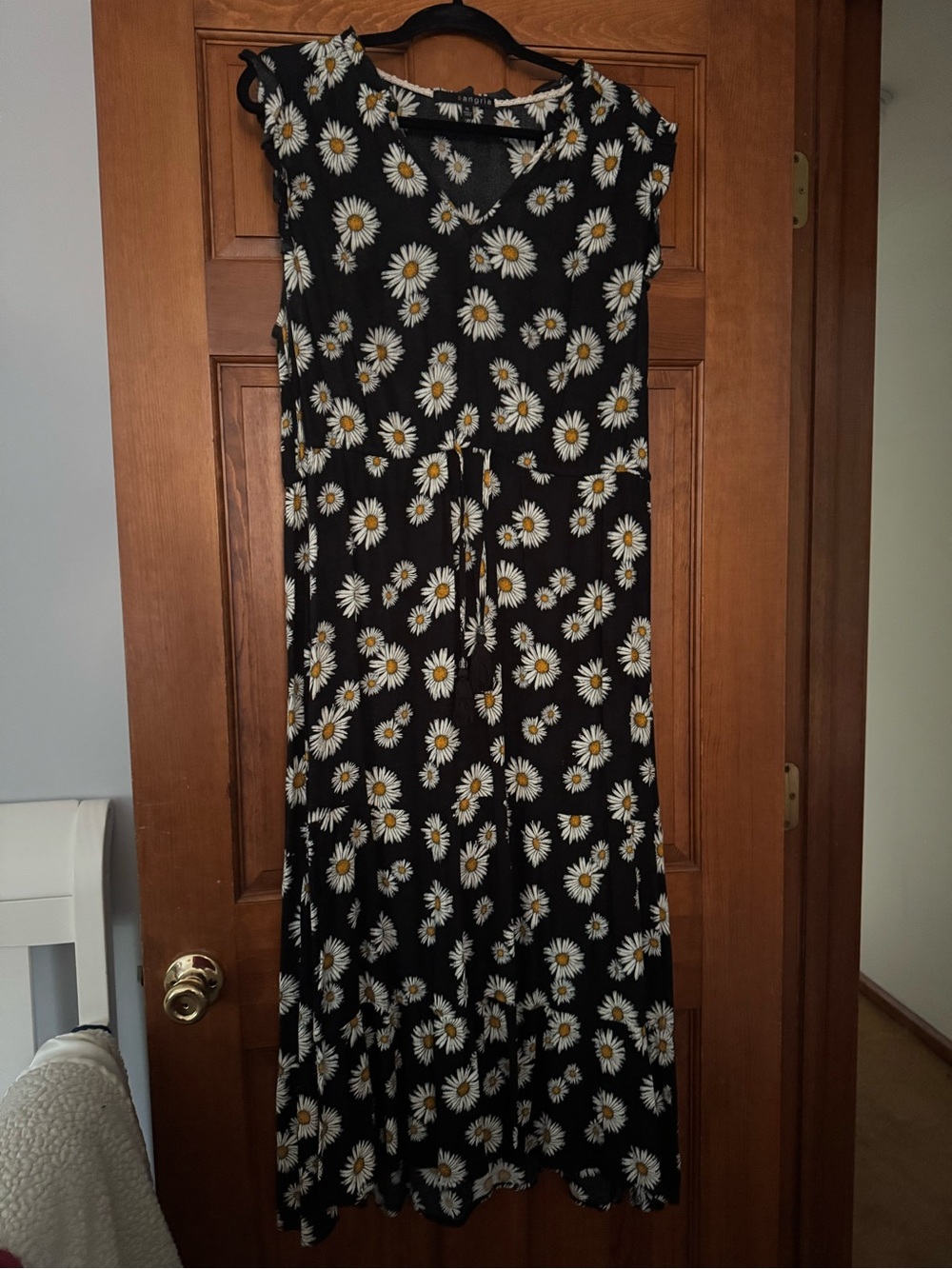 Sangrita Black Daisy Print Maxi Dress XL